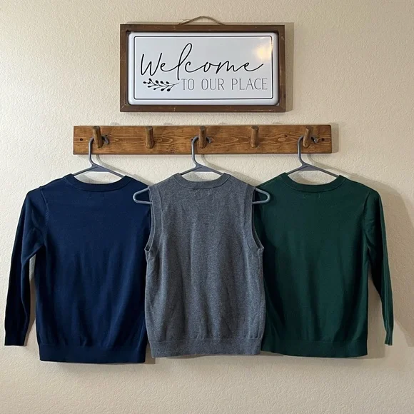 Old Navy V-Neck Sweater Collection Blue and Gray 3 Pack Boy - Picture 2 of 8